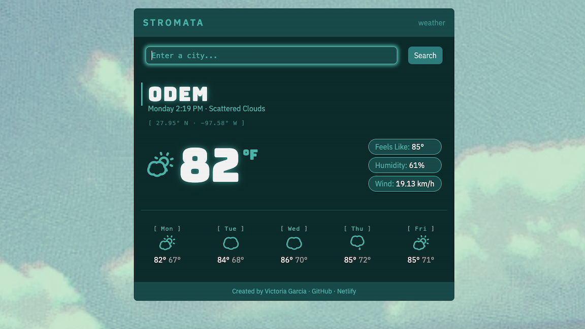 Stromata weather app